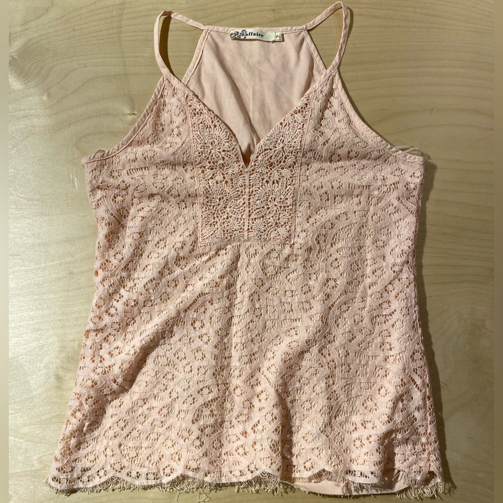 Laffaire  Peach Lace Shirt Small (NI)